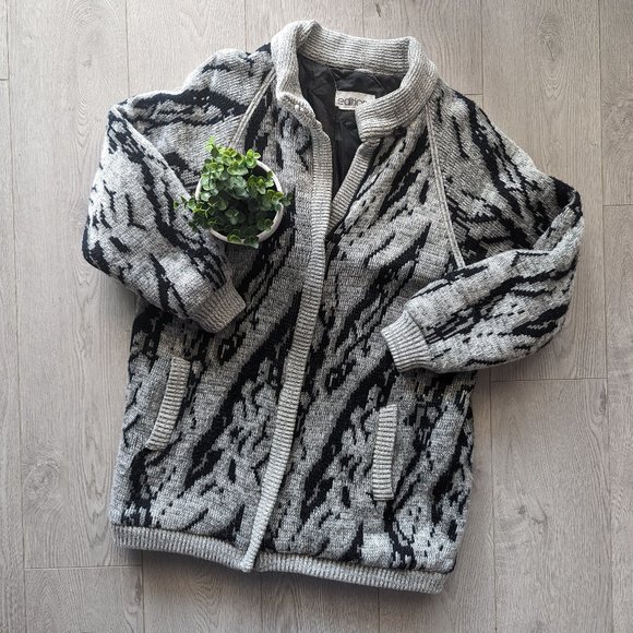 Neutral Knit Vintage Coat - Picture 1 of 7